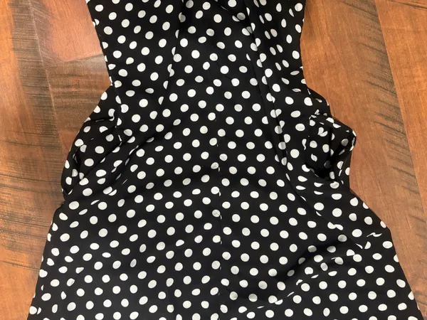 Midi Polka Dot Dress Black Size M - Image 3