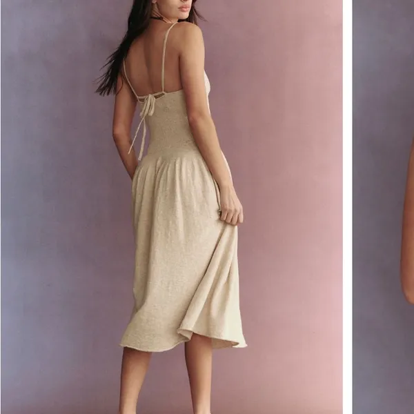 Free People Cream Spaghetti Strap midi Dress, size XS - Image 2