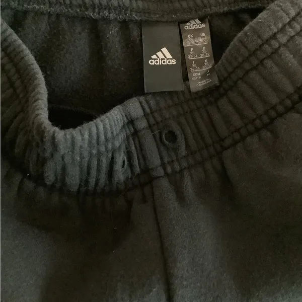 Adidas Size XS Black and White Track Pants with Signature Stripes. Preloved - Image 6