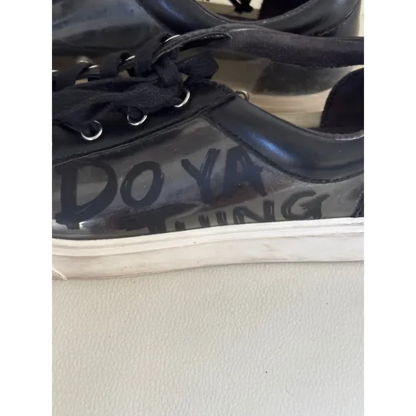 Aldo Womens‎ Do Ya Thing Clear PVC Black Low Top Sneakers Size 7.5 EUR 38 - Image 2
