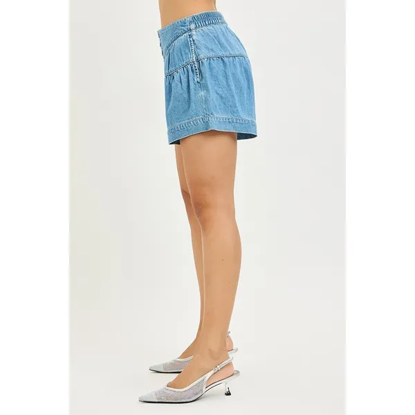 RISEN Elastic Band Slouchy Shorts With Shirred Detail -‎ Large - Image 3