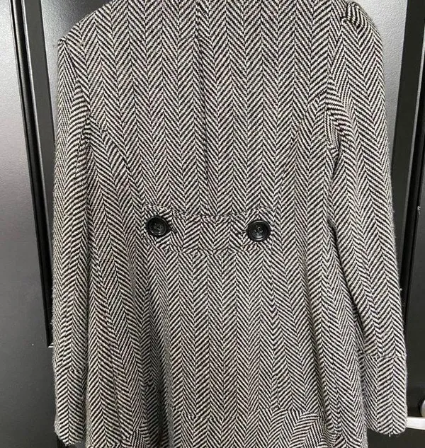 Guess Double Breasted Wool Coat Jacket In Small - Image 3