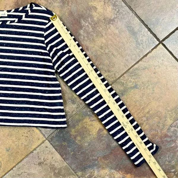 Olive & Oak Stripe Long Sleeve Cropped Top Medium - Image 4
