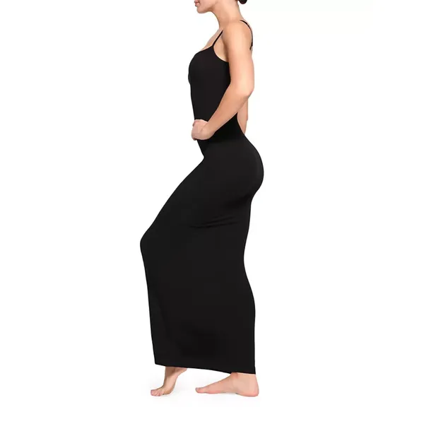 Skims Soft Lounge Long Slip Dress Black Size Large NWT Authentic - Image 2