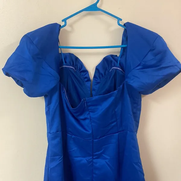 RUFFLE OFF SHOULDER DRESS Royal Blue cocktail dress DO + BE - Image 5