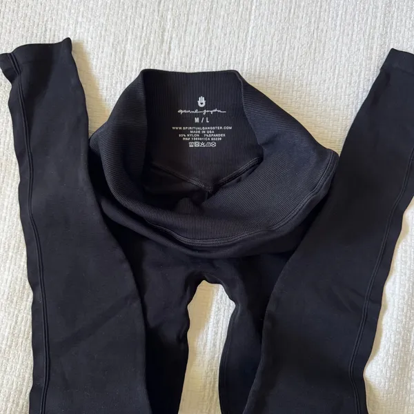 NWOT Spiritual Gangster Activewear Leggings Black Womens M/L Athleisure Pilates - Image 5
