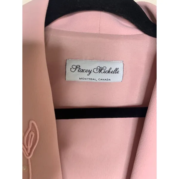 Vintage Pink Sheath Maxi Dress w Blazer Formal Wedding Embellished Sz 16 - Image 11