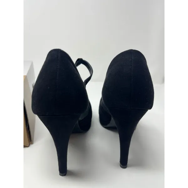 Call It Spring Cadorella Suede Mesh T-Strap Platform Stiletto Heels Women 9 Blac - Image 3
