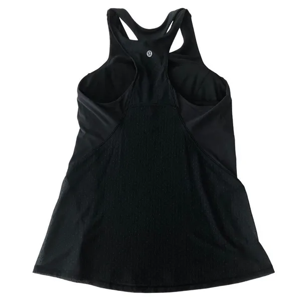 Size 6 Lululemon Body Con Tank Black with Mesh Back - Image 7