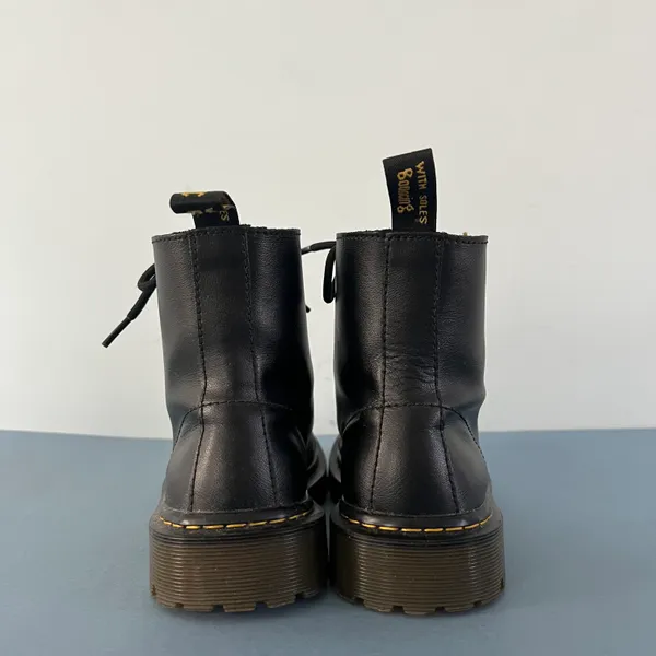 Dr. Martens Luana Black Leather Air Wair Combat Lace Up Boots - Image 6