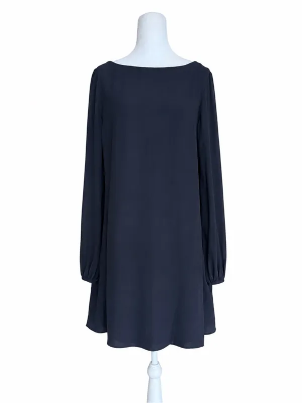 Free People Some Like It Hot Cape Dress Navy Split Sleeve Boho Size Small Shift - Image 2