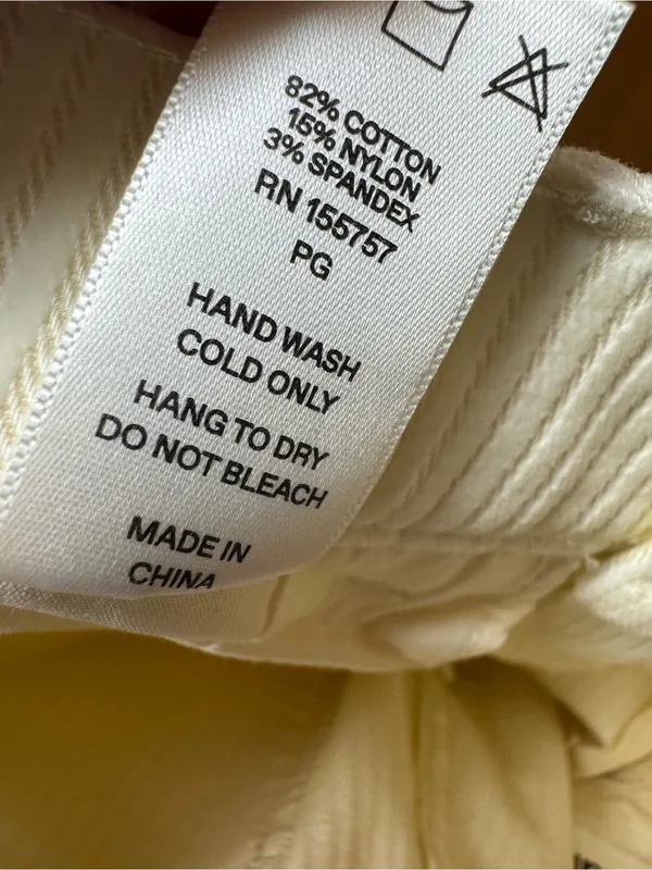 Madhappy Alumni Corduroy Pants Straight Leg Collegiate Embroidered 32 Cream NEW - Image 8