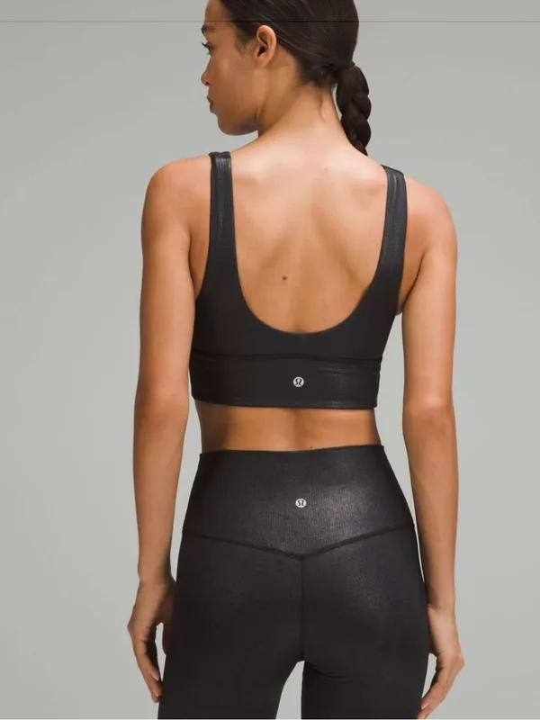 Lululemon Align Ribbed V-Neck Bra *Light Support, C/D Cup Shine Black - Image 2