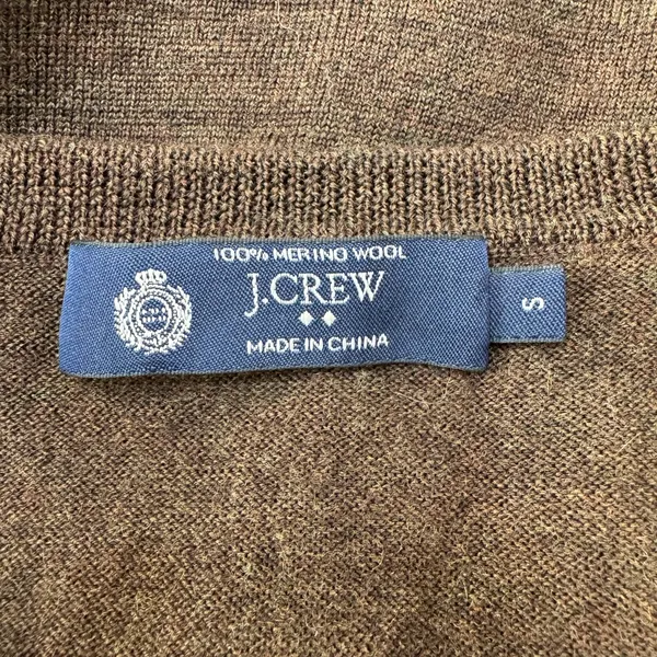 J. Crew Vintage Women’s Merino Wool Brown V Neck Sweater size Small $118 - Image 2
