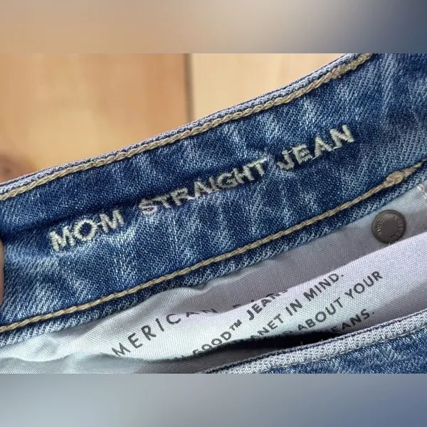 American Eagle Patchwork Mom Straight Jeans - Image 6