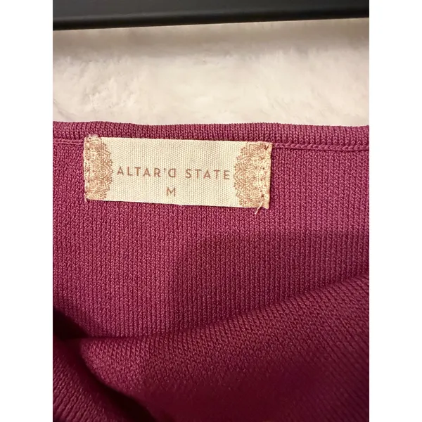 Altar'd State NWT Berry Purple Corset Style Ruffle Hem Tube Top Womens Medium - Image 3