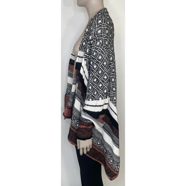 Buckle Striped Fly Away Knit Cardigan Sweater - Image 7