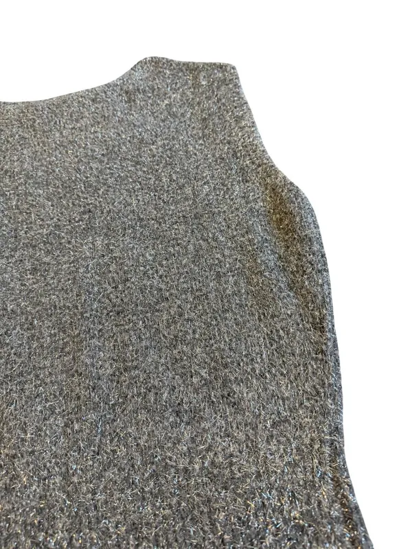 Free People Talia Sweater Mini Dress Sleeveless Grey Sparkle Size Small NWT - Image 10