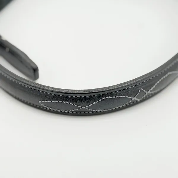 Tory Belt Womens 28 Black Leather Western Equestrian Brass Buckle Made in USA - Image 9