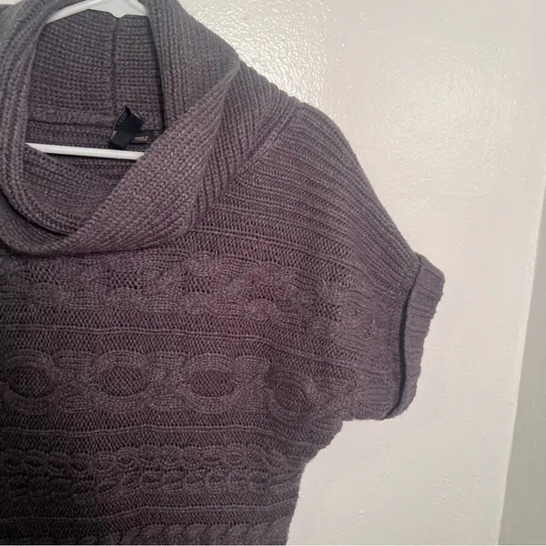 Nine‎ West Jeans Women's Size Small Turtleneck Sweater Dark Gray Cableknit - Image 4