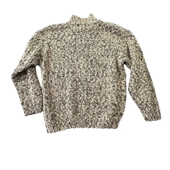 Vintage Shenanigans Marled Knit Popcorn Sweater Mock Neck Tan Black‎ Indie Boho - Image 9