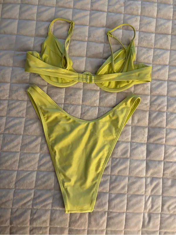 Garage Neon Yellow Bikini Women’s Size L - Image 7