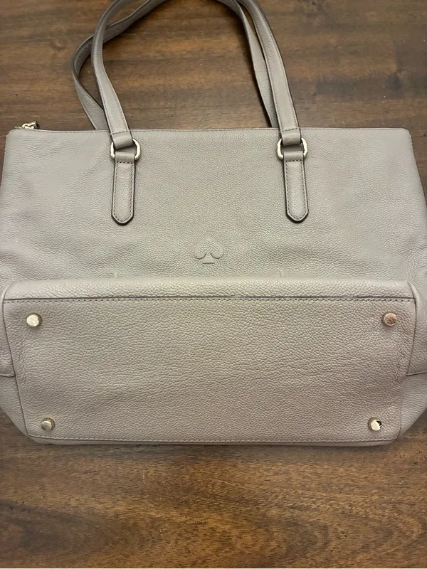 Kate Spade Larchmont Avenue Logo Penny Tote Bag Leather Purse Cityscape Taupe - Image 3