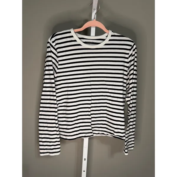 Abercrombie & Fitch Striped Long Sleeve Parisian Chic Indie Top L Coastal French - Image 2