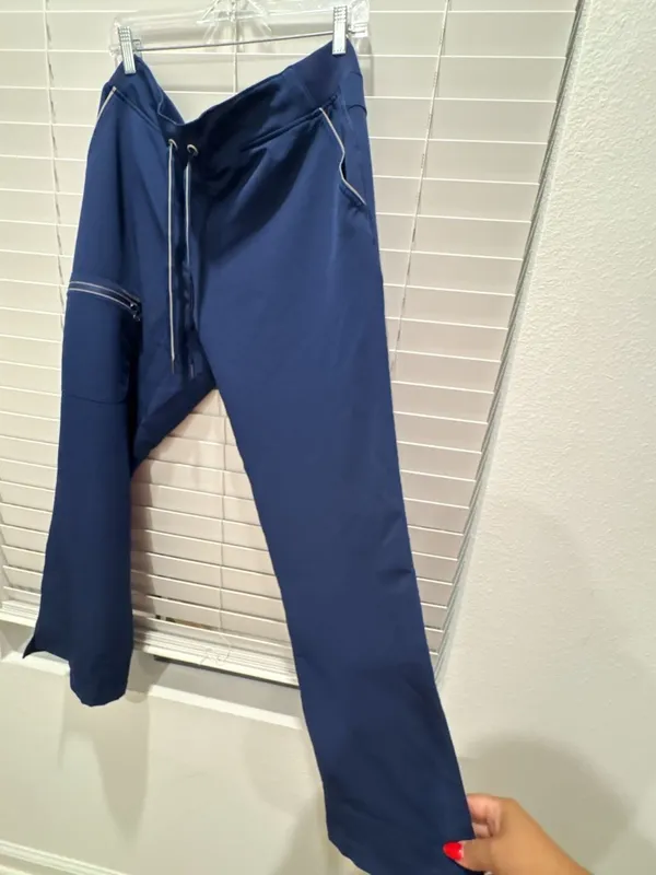 Healing Hands HH360 Women's Navy Blue Scrub Pants with Zipper Pocket SZ LP - Image 6