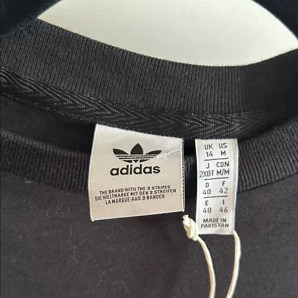 NWT adidas Black Tee with White Trefoil Logo - Image 2