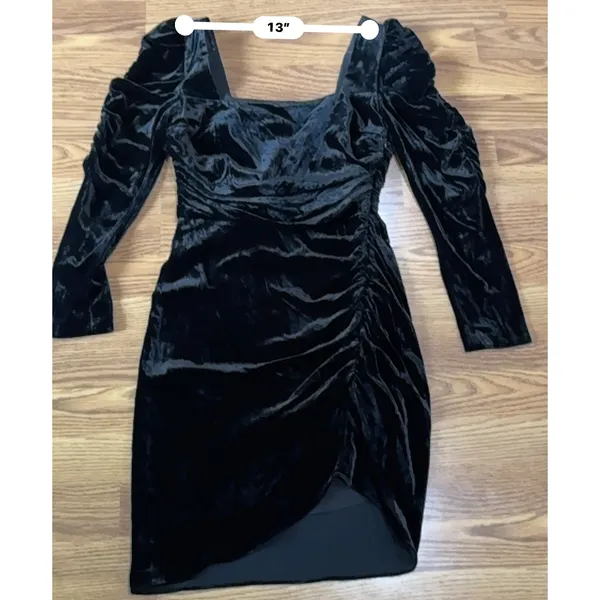 Veronica Beard Toki Black Velvet Long Sleeve Mini Dress Women’s Size 4 - Image 6