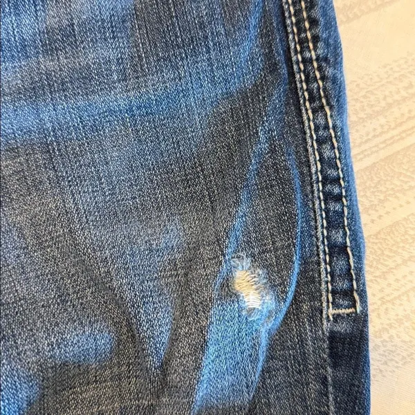 William Rast Belle Flare Jeans Size 28 Distressed Ripped Denim Snap Pockets - Image 6