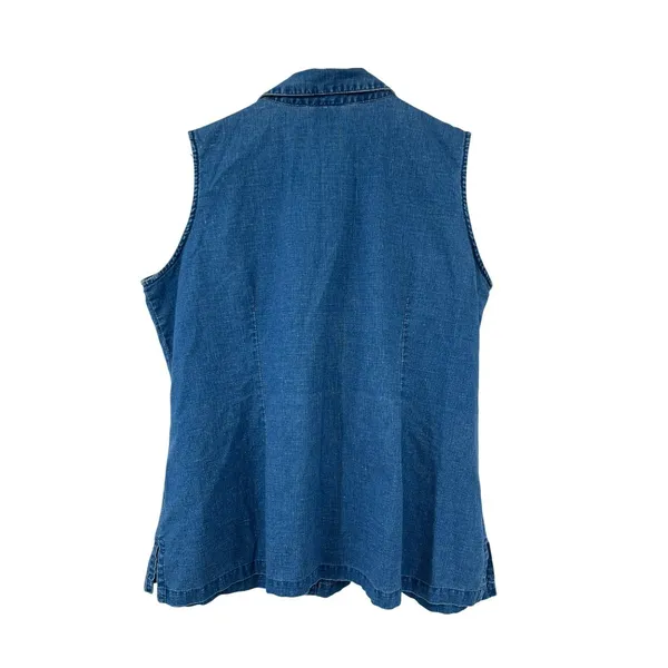 Vintage Venezia Jeans Linen Cotton Sleeveless Blouse 18/20 Used Linen Cotton - Image 2