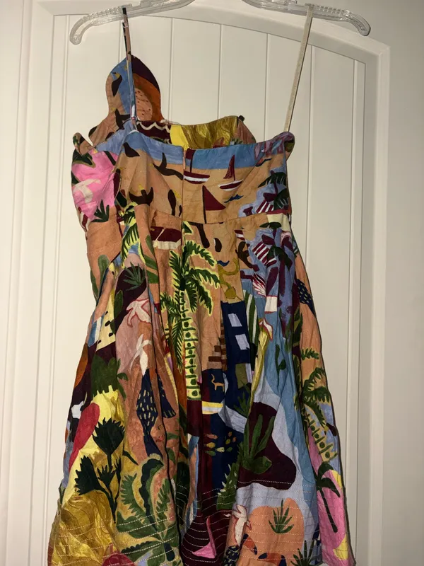 Farm Rio Multicolor Tropical Painting Mini Dress - Image 3
