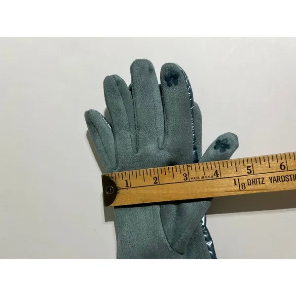 Avenue 9 Puffy Texting Gloves Blue Quilted‎ Winter Warm Insulated Womens - Image 3
