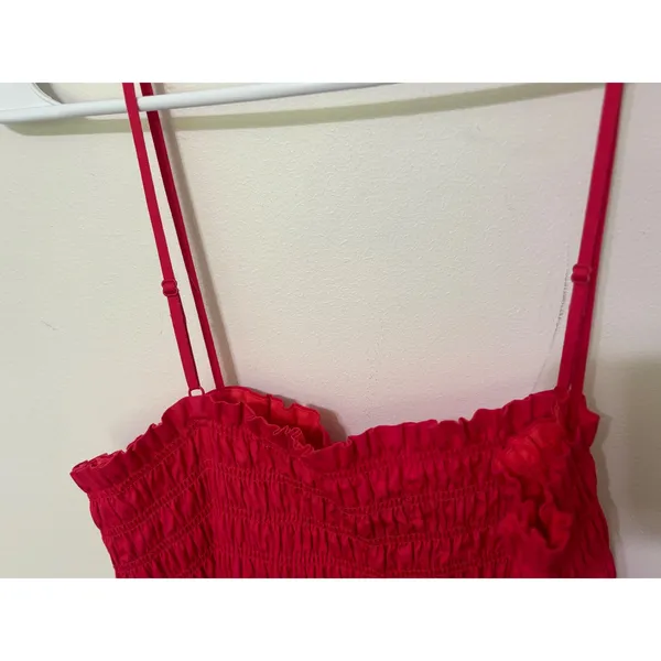 Tuckernuck o.p.t. Smocked‎ Midi Dress Tiered Sundress Casual Summer Pink Size S - Image 8