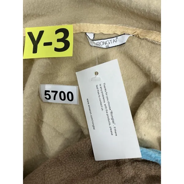 Adult Rongtai Hooded 1 Piece Ginger Bread Man Pajamas XXL Tan Flannel NWT - Image 4