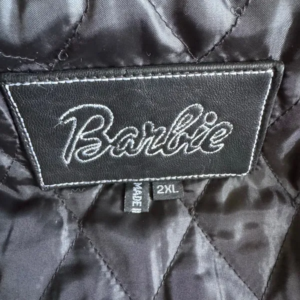 Barbie Custom Embroidered Glam Graphic Leather Jacket With Faux Fur Hood - Image 9