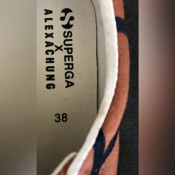 Superga x Alexa Chung Cotu Sneaker Blue/ 7.5 Orange Rust Lace Up Casual Classic - Image 3