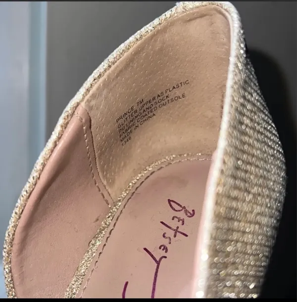 Betsey Johnson Sparkly Gold Heels - Image 2