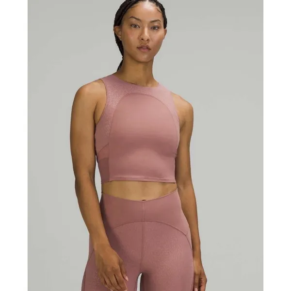 NWT Lululemon‎ Nulu and Mesh Yoga Tank Top Jewel Emboss Spiced Chai Women's 10 - Image 7
