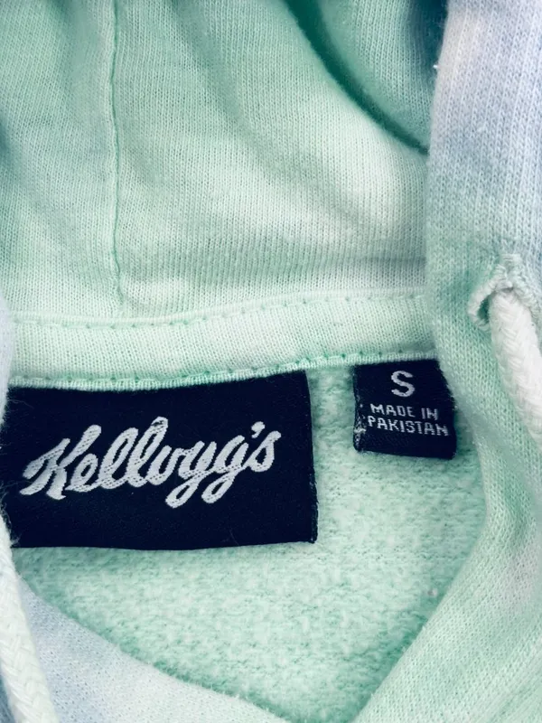 Kelloggs Breakfast Club Hoodie Unisex Small Blue Green Frosted Flakes Tie Dye - Image 8