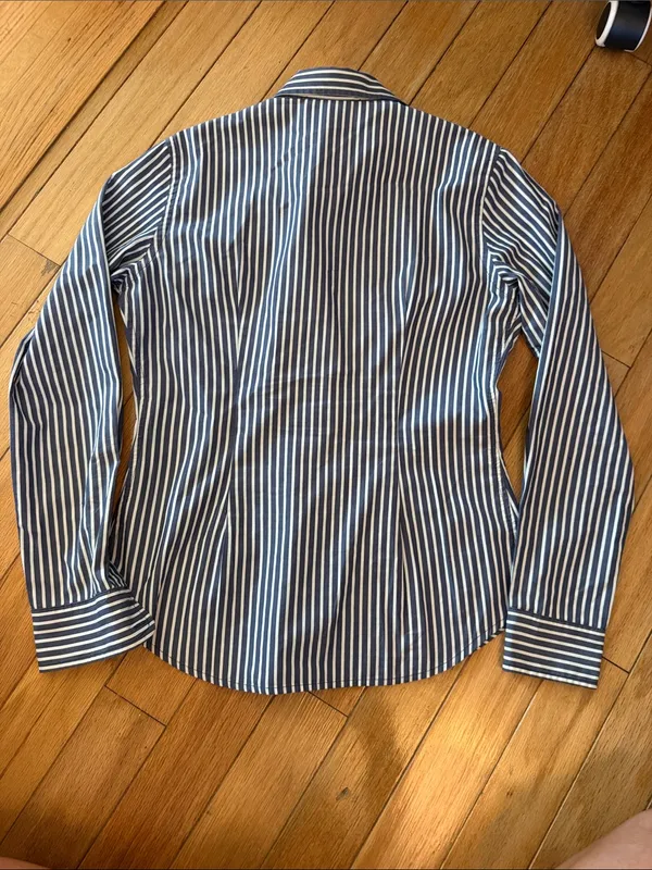 C. Wonder Women’s Blue Striped Button Down Oxford Size Small - C69-026 - Image 6