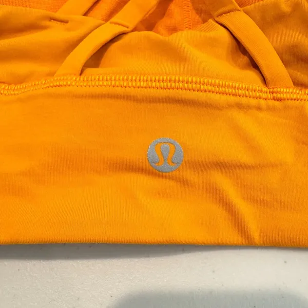 Lululemon Energy Bra Size 4 Orange Longline‎ Medium Support Siren Active Bright - Image 4