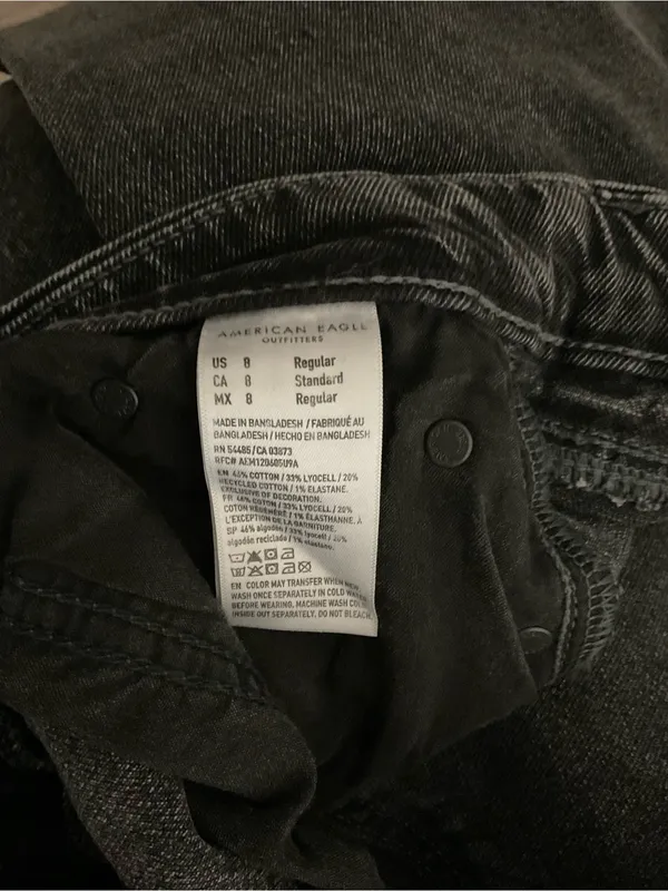 American Eagle Outfitters Straight High-Rise Jeans in Charcoal Black - Image 7
