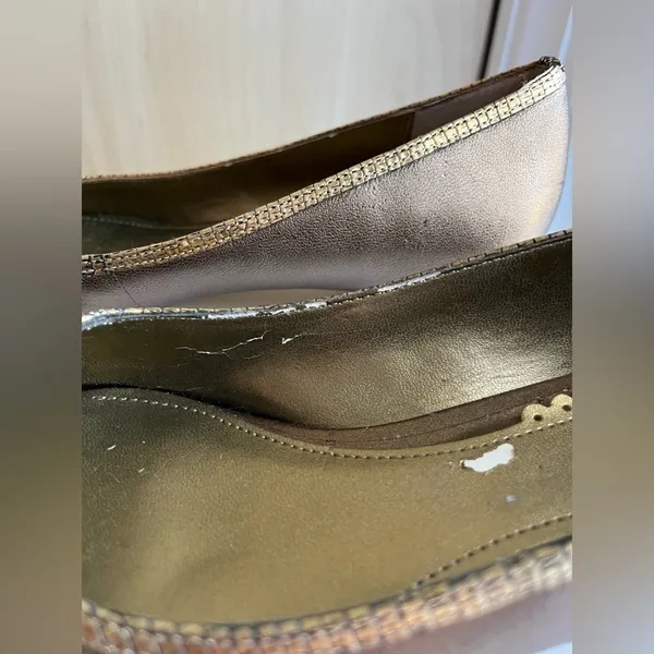 Franco‎ Sarto Metallic Brown/Gold Leather Flats - Size 7 - Image 6