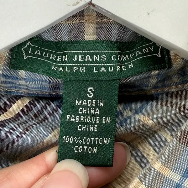 Lauren‎ Jeans Company Ralph Lauren Plaid Long Sleeve Button Up Shirt Size S - Image 5