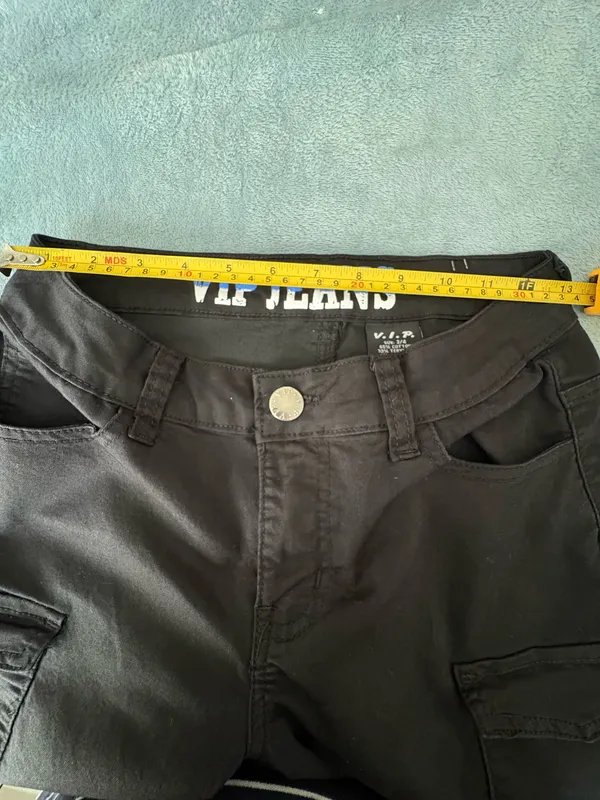 VIP Jeans Black Cargo Pants Wide Leg Stretch Size 3/4 - Image 8