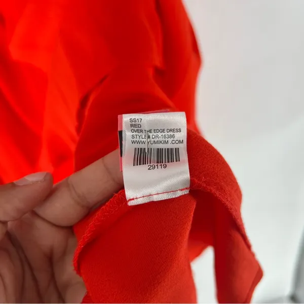 Yumi Kim Over The Edge Dress Vibrant Red Tie Front‎ Cutout Mini Size XS - Image 8