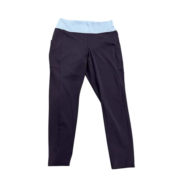 Soma Nonstop Women’s Navy Leggings - Light Blue Contrast - Image 2